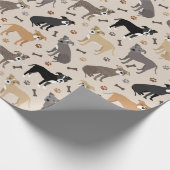 Pitbull Paws and Botten Wrapping Paper Cadeaupapier (Hoek)