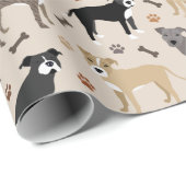 Pitbull Paws and Botten Wrapping Paper Cadeaupapier (Rol Hoek)