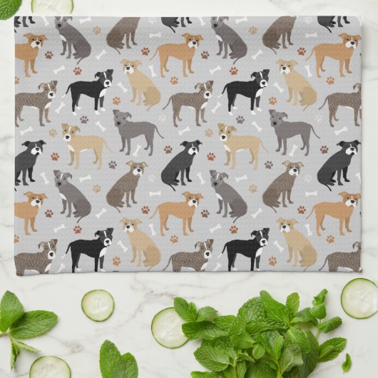 Pitbull Paws en Botten keukenhanddoeken (Gevouwen)