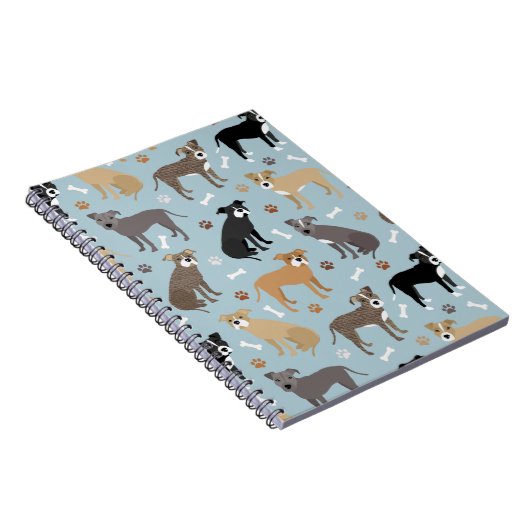 Pitbull Paws en Botten Notitieboek (Rechterzijde)