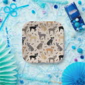 Pitbull Paws en Botten Papieren Borden Papieren Bordje (Feest)