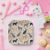 Pitbull Paws en Botten Papieren Borden Papieren Bordje (Feest)