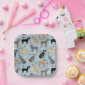 Pitbull Paws en Botten Papieren Bordje (Feest)