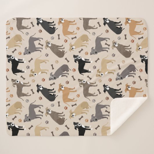 Pitbull Paws en Botten Sherpa Blanket Sherpa Deken (Voorkant (horizontaal))