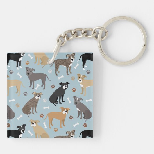 Pitbull Paws en Botten Sleutelhanger (Achterkant)