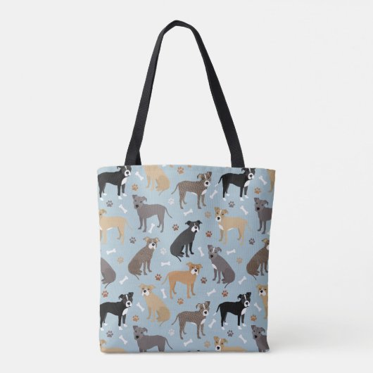 Pitbull Paws en Botten Tote Bag (Achterkant)