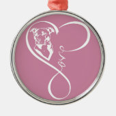 Pitbull Perfect Heartbeat Premium Round Ornament (Voorkant)