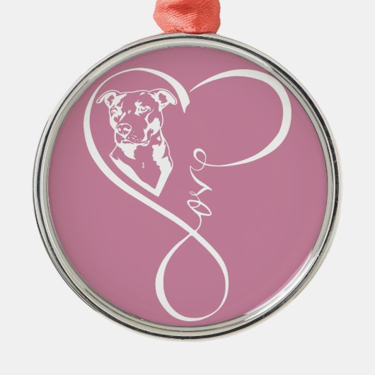 Pitbull Perfect Heartbeat Premium Round Ornament (Voorkant)