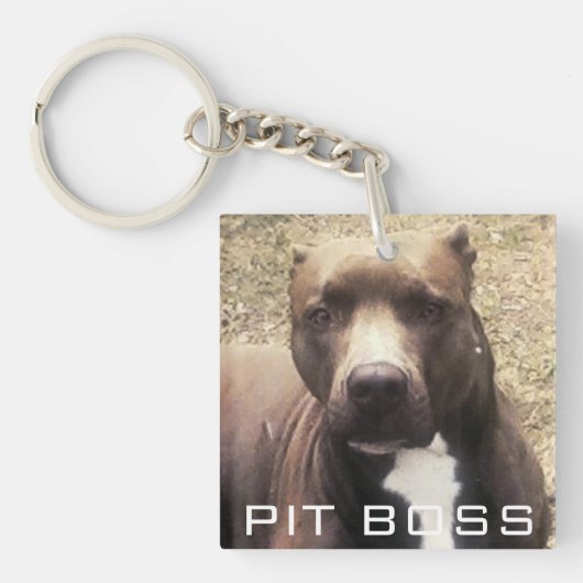Pitbull Pet Foto Gepersonaliseerd Acrylische Sleut Sleutelhanger (voorkant)
