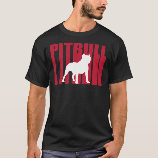Pitbull Pit Bull Dog Rood Gestileerde Transparante T-shirt (Voorkant)