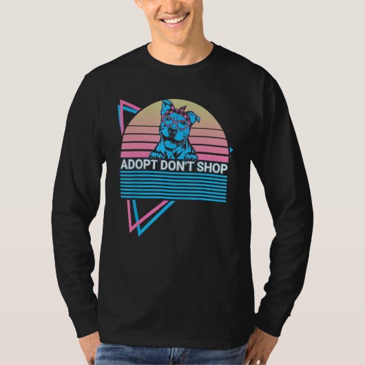 Pitbull Pit Bull Retro Adopteer Niet Kopen T-shirt (Voorkant)