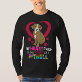Pitbull Pit Bull Terrier Hart In De Paws Pitbull T-shirt (Voorkant)