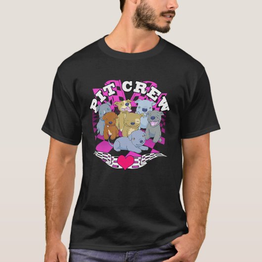 Pitbull Pit Crew-racestoppen T-shirt (Voorkant)