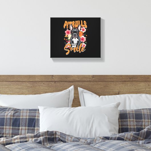 Pitbull Pitbulls Canvas Afdruk (Insitu (Slaapkamer))