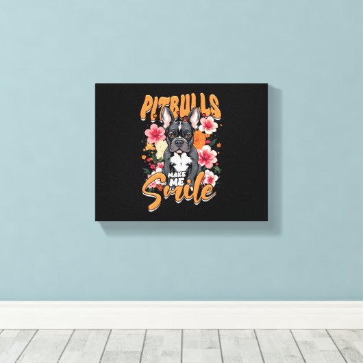 Pitbull Pitbulls Canvas Afdruk (Insitu (Houten vloer))