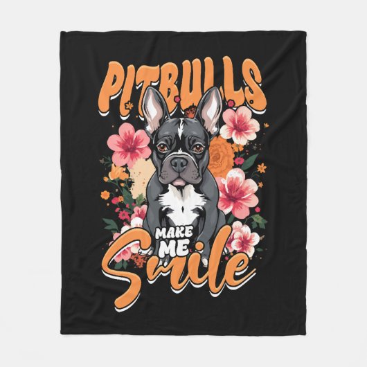 Pitbull Pitbulls Fleece Deken (Voorkant)