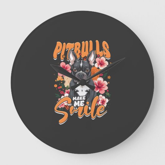 Pitbull Pitbulls Grote Klok (Voorkant)
