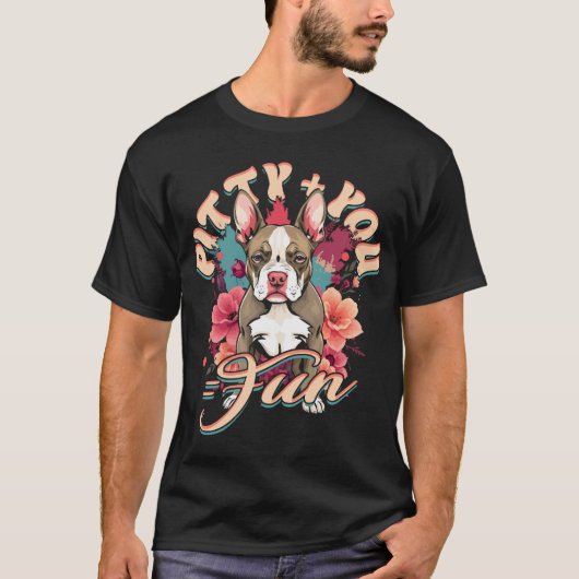 Pitbull Pitbulls Pitty + You = Fun T-shirt (Voorkant)