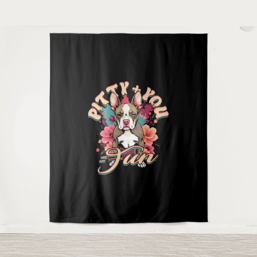Pitbull Pitbulls Pitty + You = Leuk Wandkleed (Voorkant)