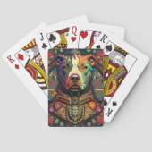 Pitbull " Pittie " Cyberpunk Stijl Speelkaarten (Achterkant)