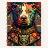 Pitbull " Pittie " Cyberpunk Style Notitieboek (Voorkant)