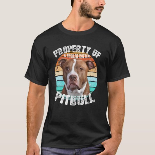 Pitbull Pittie Owner Lover Retro  T-shirt (Voorkant)
