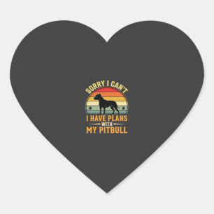 Pitbull Plannen Vintage Sunset Hond Liefhebber Hart Sticker