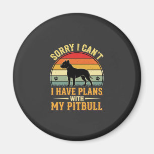 Pitbull Plannen Vintage Sunset Hond Liefhebber Magneet