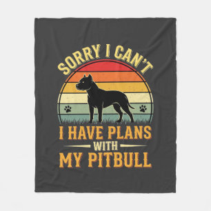 Pitbull Plannen Vintage Sunset Hondenliefhebber Fleece Deken