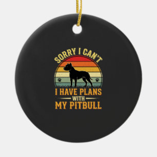 Pitbull Plannen Vintage Sunset Hondenliefhebber Keramisch Ornament