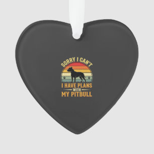 Pitbull Plannen Vintage Sunset Hondenliefhebber Ornament