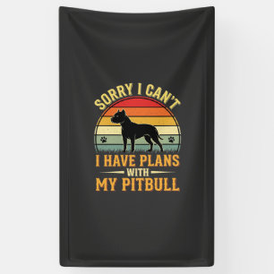 Pitbull Plannen Vintage Sunset Hondenliefhebber Spandoek