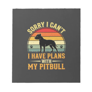 Pitbull Plannen Vintage Zonsondergang Hond Liefheb Notitieblok