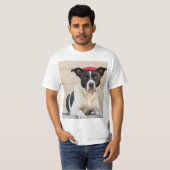Pitbull Playtime Frisbee Dog T-shirt (Voorkant volledig)