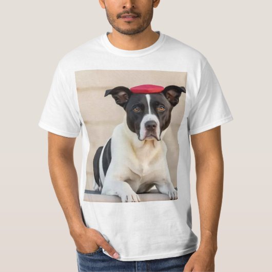 Pitbull Playtime Frisbee Dog T-shirt (Voorkant)