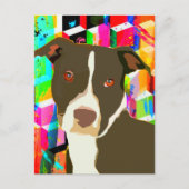 Pitbull Portret Pop Art Briefkaart (Voorkant)