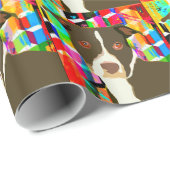 Pitbull Portret Pop Art Cadeaupapier (Rol Hoek)