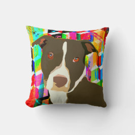 Pitbull Portret Pop Art Kussen