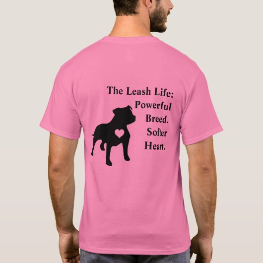 Pitbull: Powerful Breed. Softer Heart. T-shirt (Achterkant)