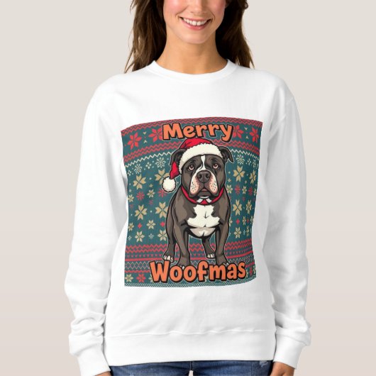 Pitbull Prettig Kerstfeest Trui (Voorkant)