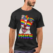 Pitbull Pride Hond Moeder Regenboog LGBT Gay Pride T-shirt (Voorkant)
