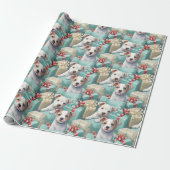 PitBull Puppies Pastel Modern Christmas Cadeaupapier (Uitgerold)