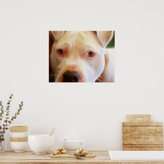 Pitbull Puppy Dog Eyes Art Poster (Keuken)