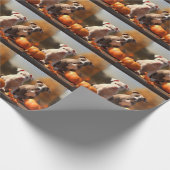 Pitbull Puppy Herfst Delight Pompoen Cadeaupapier (Hoek)