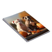 Pitbull Puppy Herfst Delight Pompoen Notitieboek (Rechterzijde)