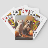 Pitbull Puppy Herfst Delight Pompoen Pokerkaarten (Achterkant)