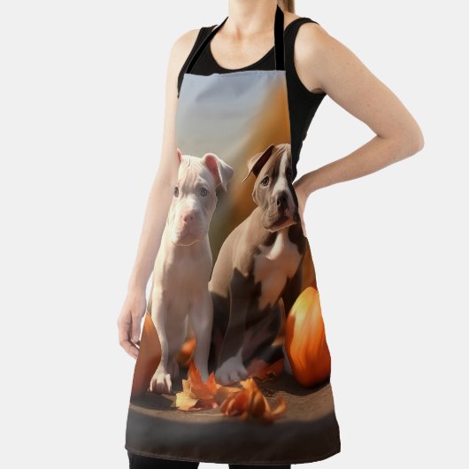 Pitbull Puppy Herfst Delight Pompoen Schort (Insitu)