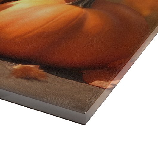 Pitbull Puppy Herfst Delight Pompoen Snijplank (Hoek)