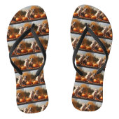 Pitbull Puppy Herfst Delight Pompoen Teenslippers (Voetbed)