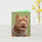 Pitbull Puppy Hond Blanke Notitiekaart (Gele Bloem)